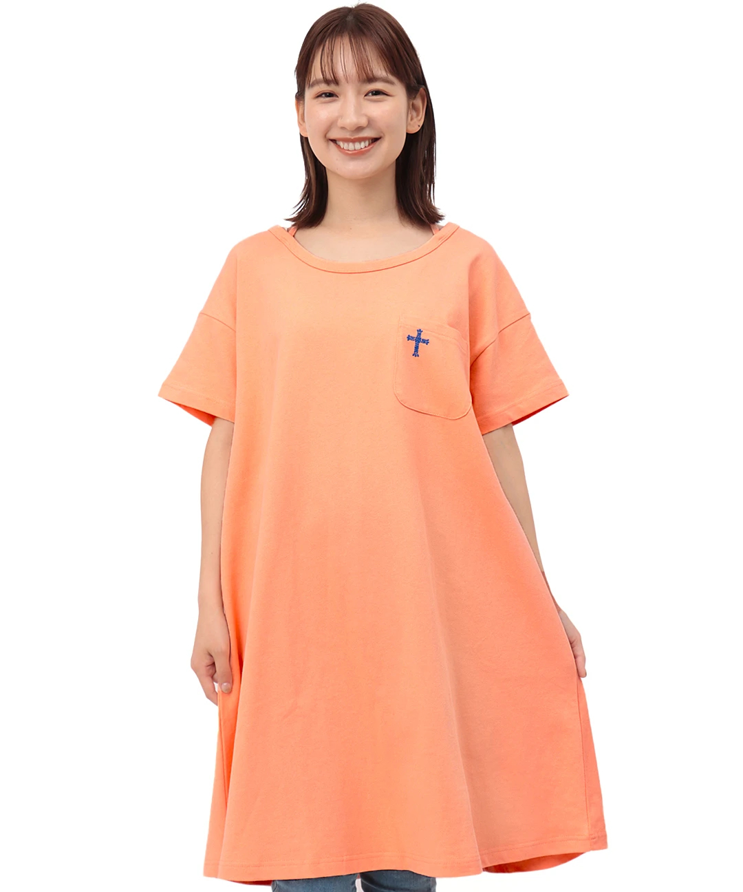 ワンポイント刺繍ワンピース（大きいサイズ） / ワンピース