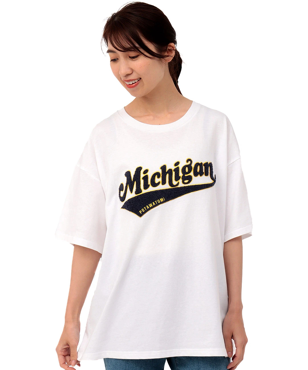 【美品】d'un a dix アナディス　カレッジTシャツ　ロゴTシャツ ミシガンカレッジTシャツ【WEB限定】 / Tシャツ・カットソー