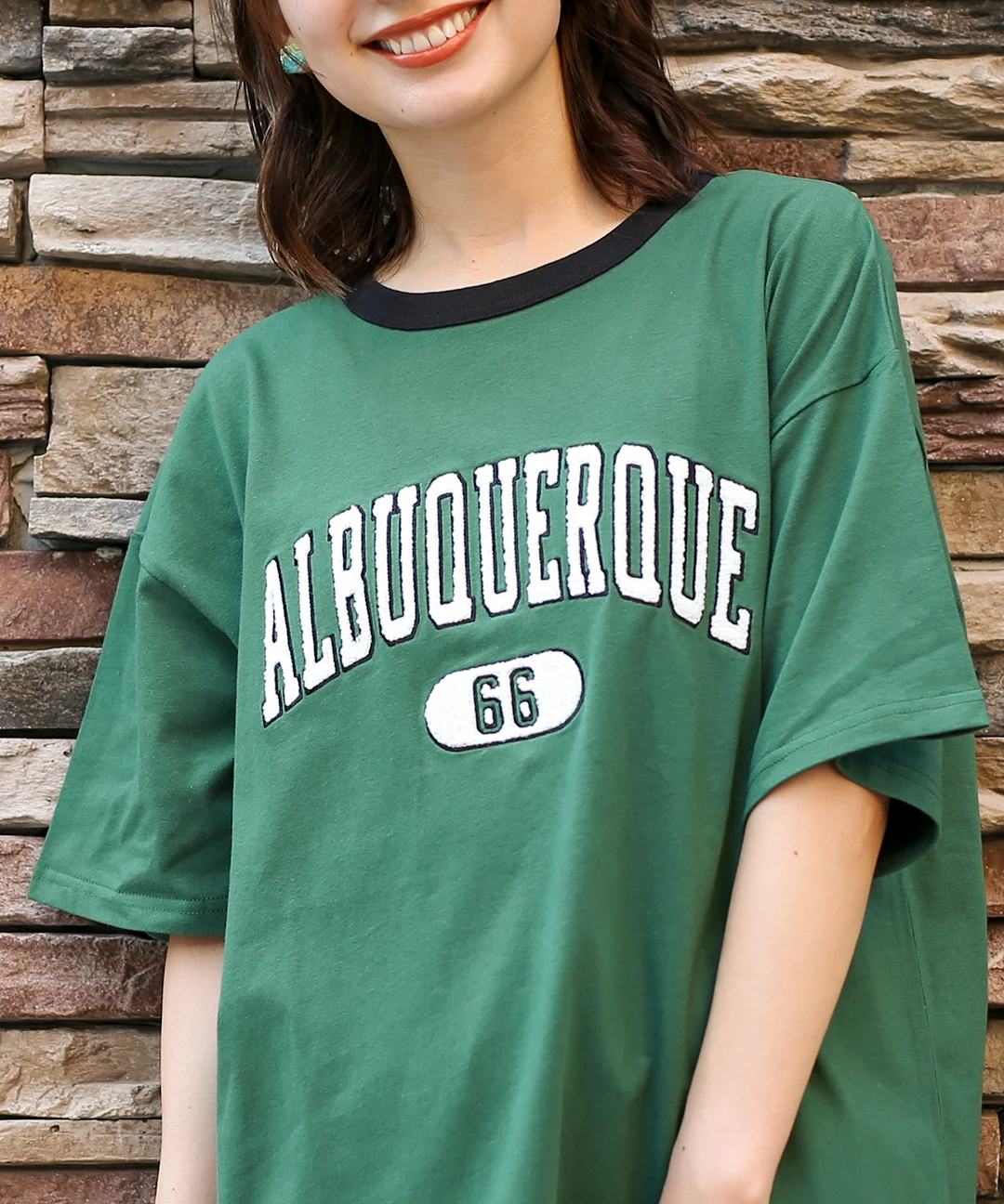 MASSIMO ALBA 売れ筋商品|||マッシモ アルバ Tシャツ トップス レディース T-shirts Green アルバカーキ カレッジTシャツ【WEB限定】 / Tシャツ