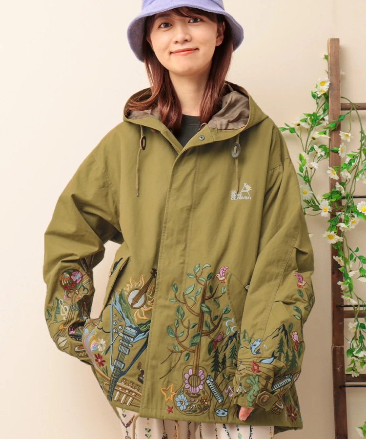 チチカカ |go slow caravan コードクロスパネル刺繍モッズコート【WEB限定】