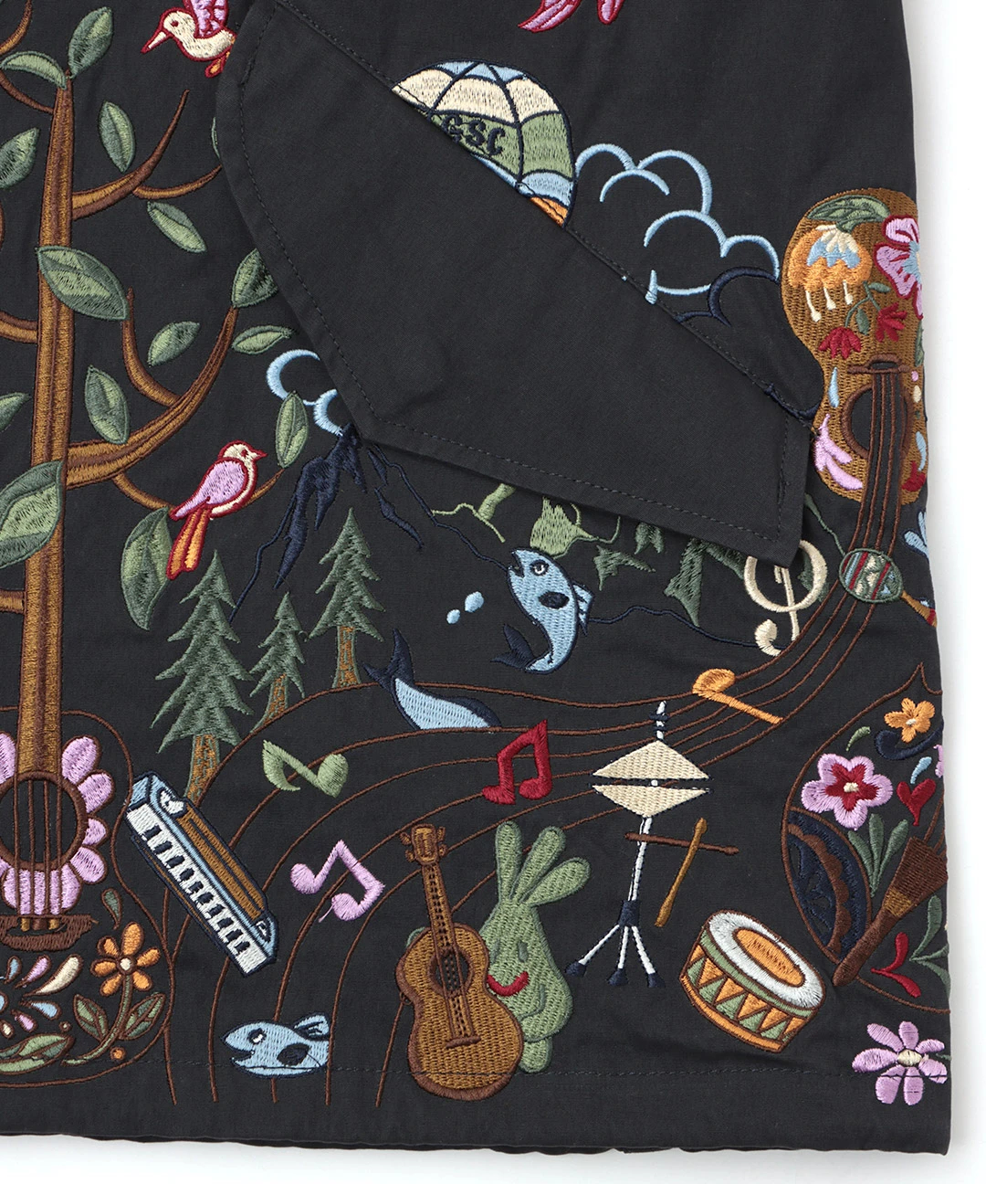 go slow caravan コードクロスパネル刺繍モッズコート【WEB限定
