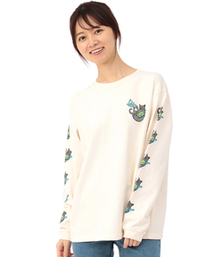 チチカカ |go slow caravan USAコットン猫と晩酌ロングTシャツ【WEB限定】