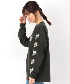 チチカカ |go slow caravan USAコットン猫と晩酌ロングTシャツ【WEB限定】