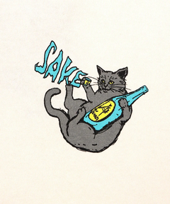 チチカカ |go slow caravan USAコットン猫と晩酌ロングTシャツ【WEB限定】