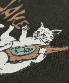 チチカカ |go slow caravan USAコットン猫と晩酌ロングTシャツ【WEB限定】