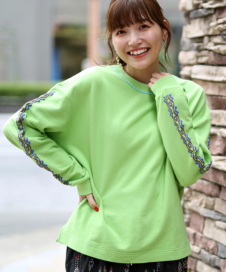 チチカカ |ナバホ発泡袖プリントプルオーバー