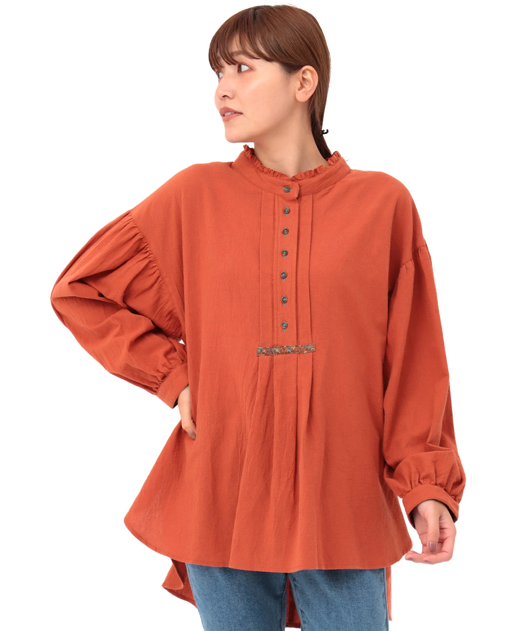 ピコフリル多ボタンチュニック(大きいサイズ) / チュニック