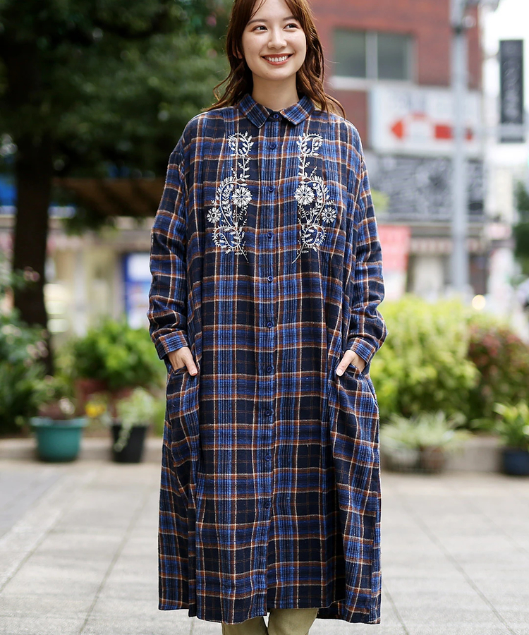 チチカカ |Shanti Shanti タータンチェックシャツワンピース【WEB限定】