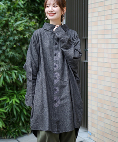 チチカカ |Shanti Shanti メランジ起毛ツイルオーバーシャツ【WEB限定】