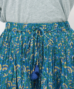 チチカカ |エコフレンドリーダイ フラワーブロックプリントスカート