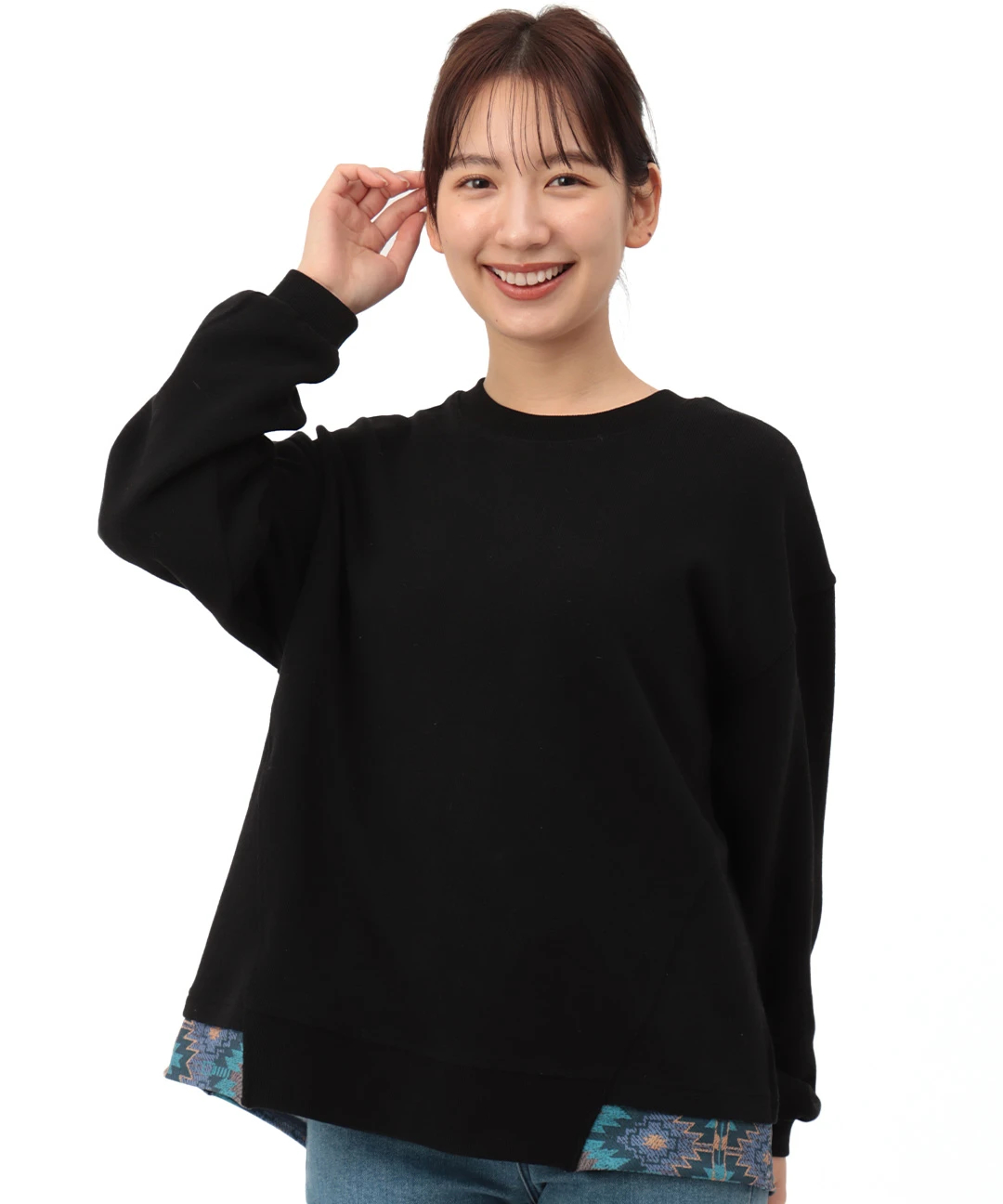 ＃マカナナキャシー＃　プルオーバーカットソー ブラック マカナナキャシー＃プルオーバーカットソー ブラック
