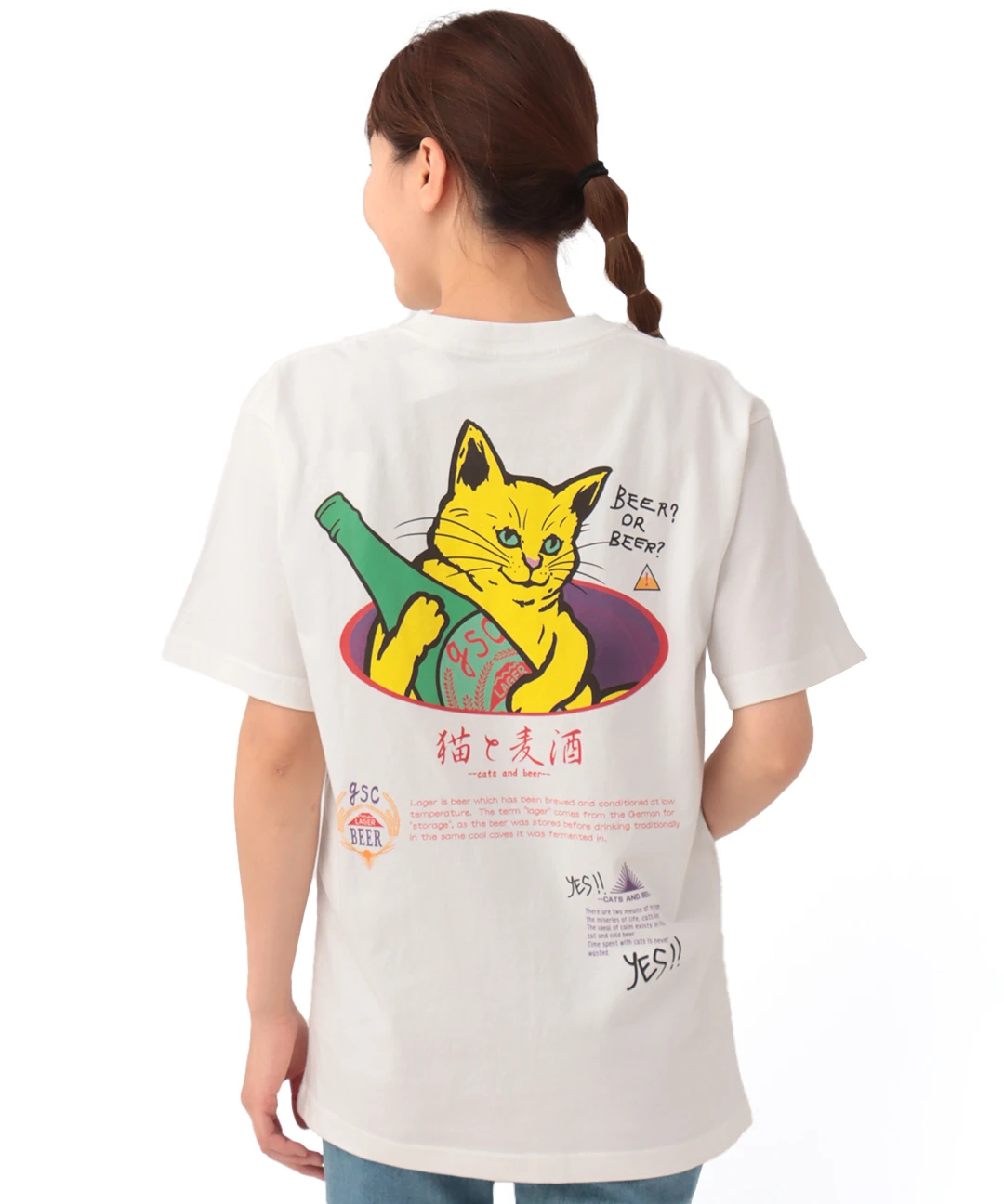 go slow caravan 猫と麦酒バイオTシャツ【WEB限定】 / Tシャツ