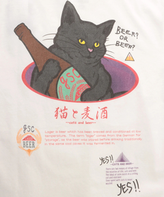 チチカカ |go slow caravan 猫と麦酒バイオTシャツ【WEB限定】