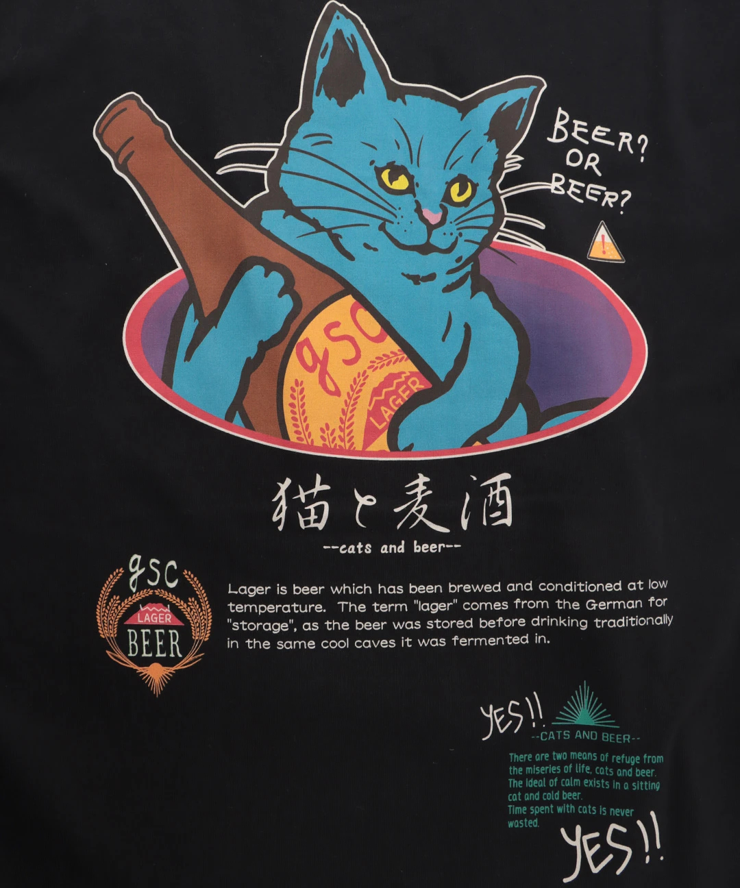 go slow caravan 猫と麦酒バイオTシャツ【WEB限定】 / Tシャツ