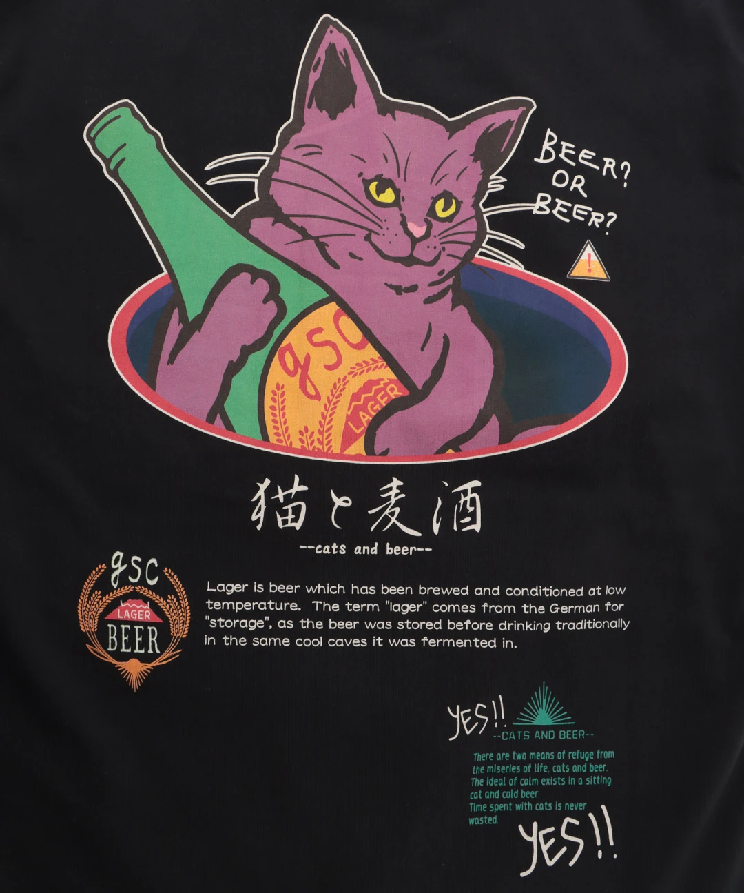 go slow caravan 猫と麦酒バイオTシャツ【WEB限定】 / Tシャツ