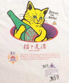 チチカカ |go slow caravan 猫と麦酒バイオTシャツ【WEB限定】