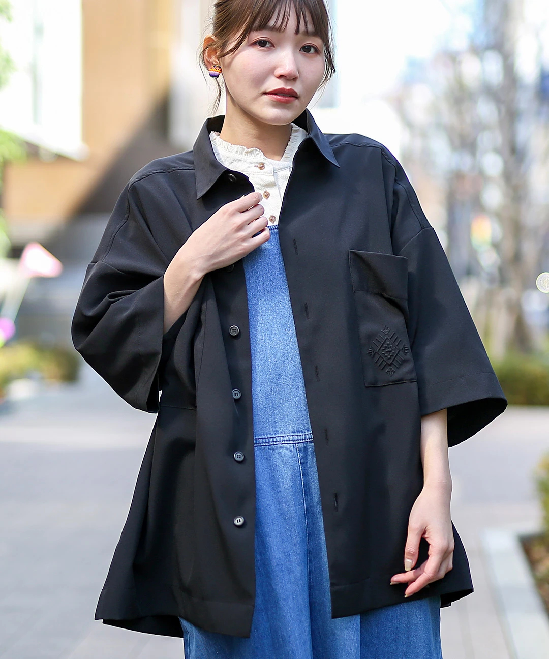 ワンポイントナバホ刺繍シャツ / シャツ・ブラウス | エスニック ワンポイントナバホ刺繍シャツ / シャツ・ブラウス | エスニック