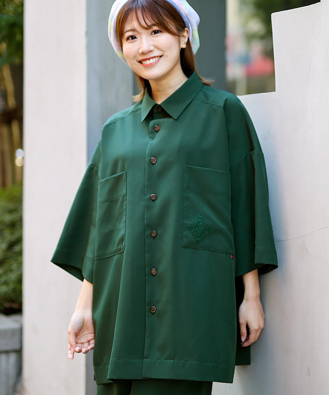 Apolina アポリナ ブラウン 刺繍入り長袖シャツ ワンポイントナバホ刺繍シャツ / シャツ・ブラウス | エスニック
