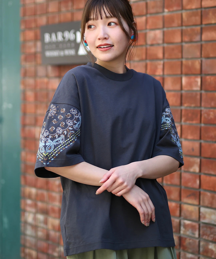 チチカカ |バンダナスリーブ刺繍プルオーバー