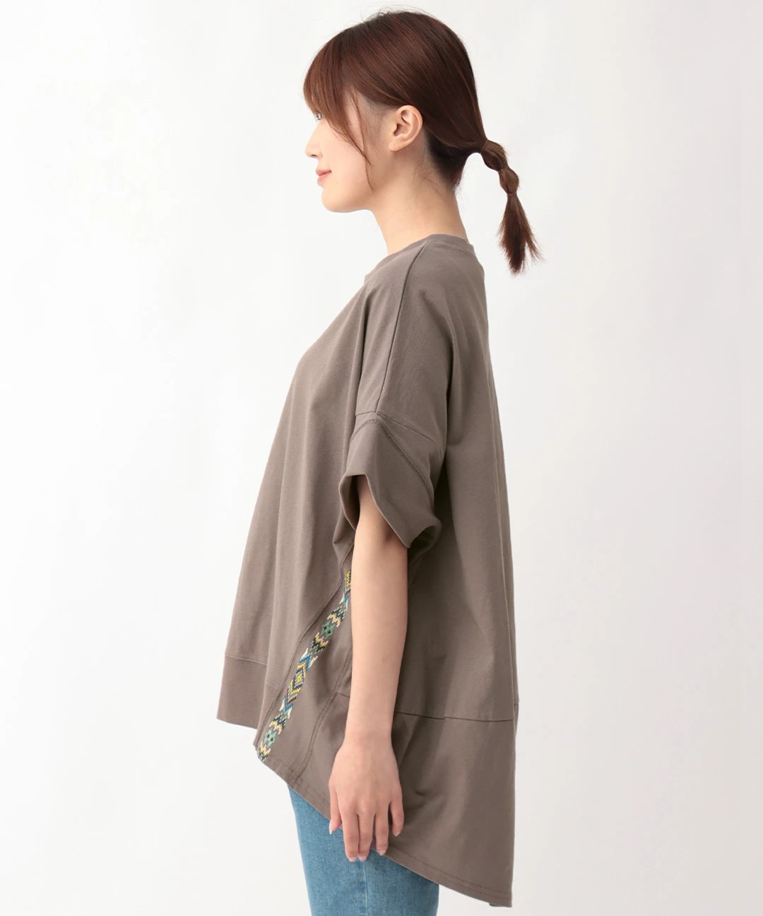 キカサイドライン刺繍プルオーバー / Tシャツ・カットソー
