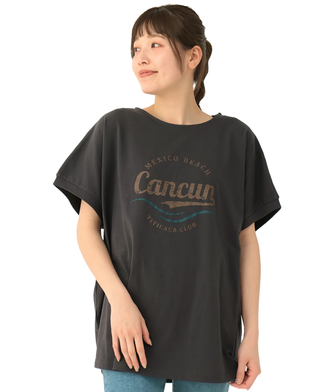 カンクンロゴプリントプルオーバー(大きいサイズ) / Tシャツ
