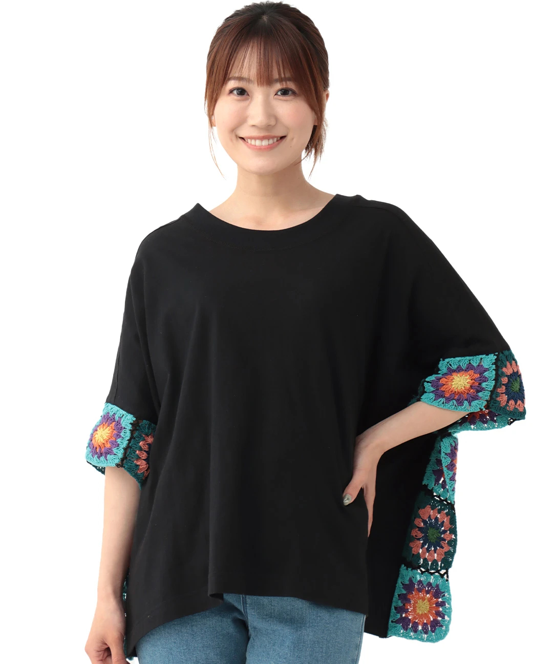 ハンドクロシェサイドポンチョ / Tシャツ・カットソー | エスニック