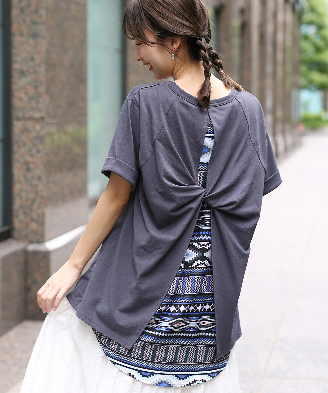 ツイストフェイクレイヤードプルオーバー / Tシャツ・カットソー