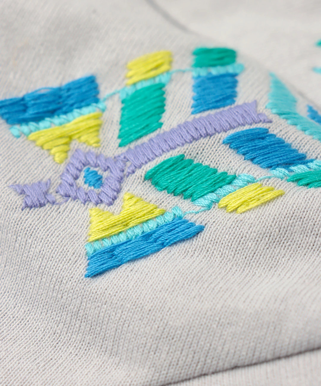 エスニック　手刺繍衣類　ハンドメイド　コットン　藍染stonewash3/199 ドルマン刺繍プルオーバー / Tシャツ・カットソー | エスニック