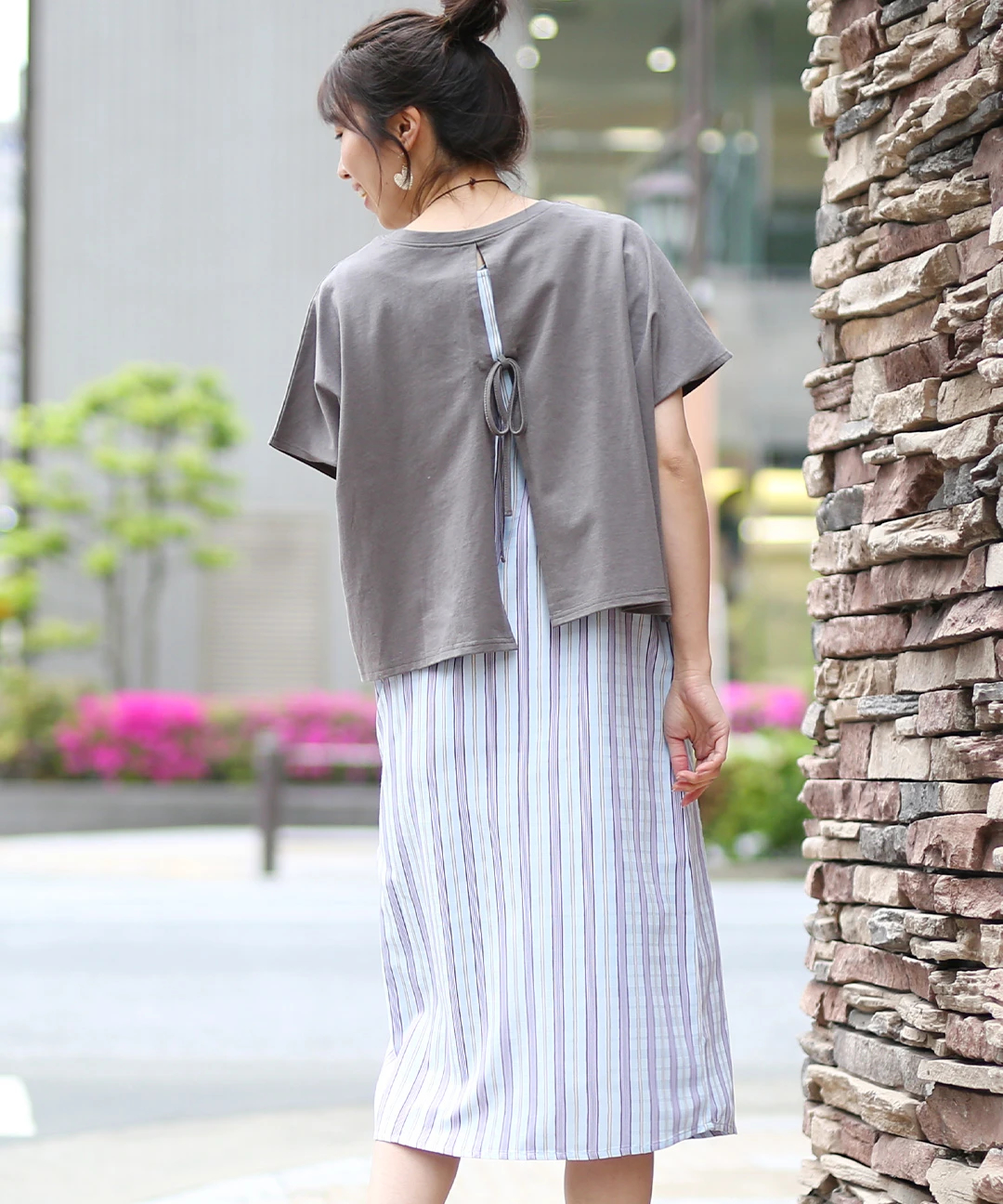 ストライプドッキングシャツワンピース / ワンピース