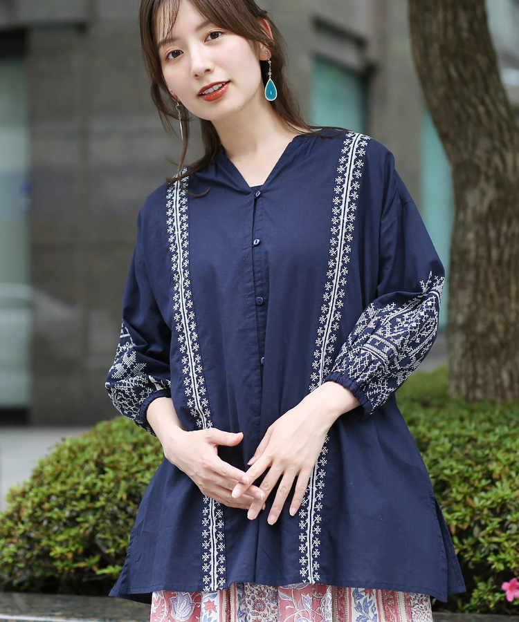チチカカ |PORINA クロワクロスステッチブラウス【WEB限定】