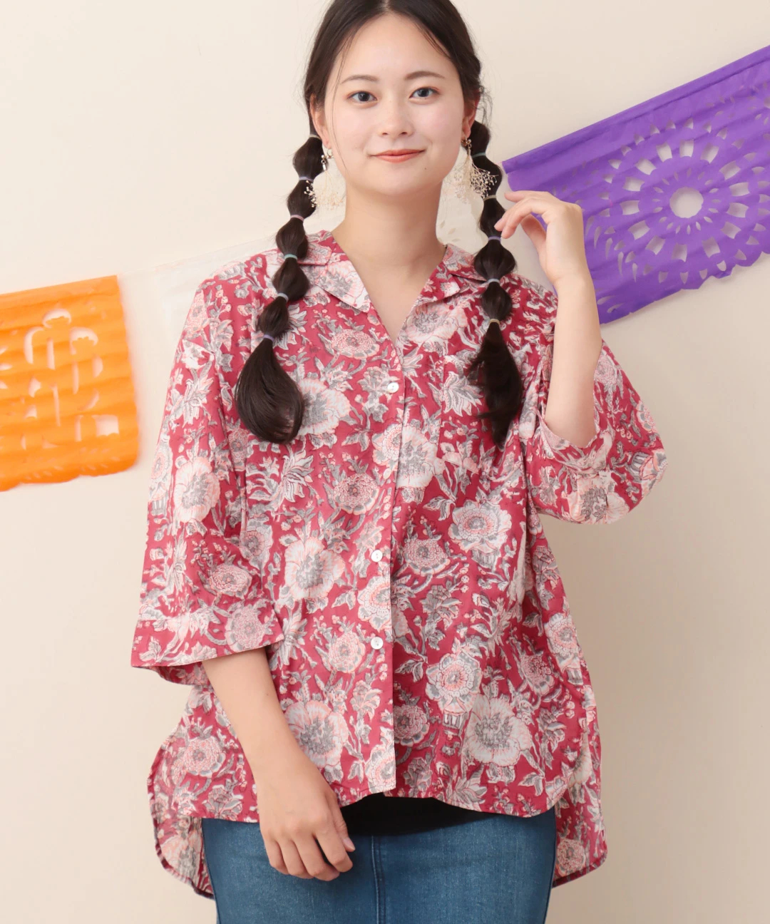 【新作】 shanti / シャツ ディンティブロック [メール便対象品] Shanti Shanti ディンティブロックシャツ【WEB限定】 / シャツ