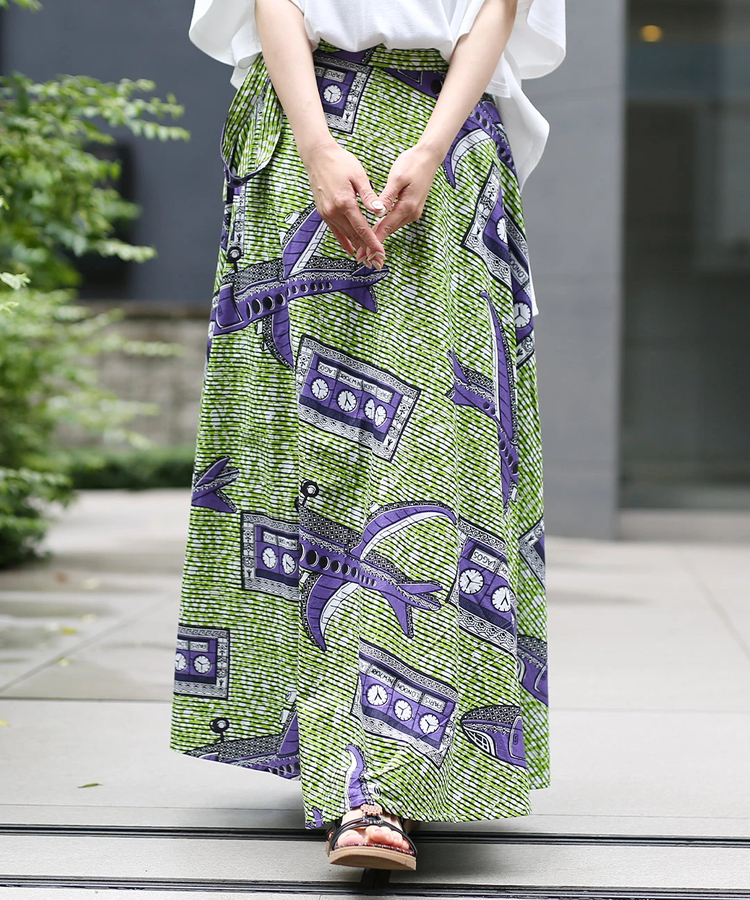 チチカカ |Shanti Shanti アフリカンプレーンラップスカート【WEB限定】