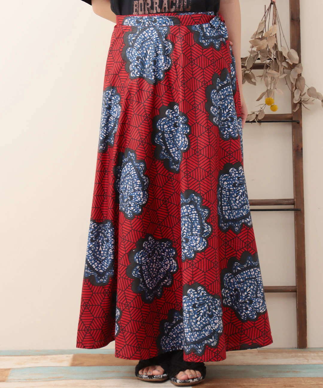 Shanti Shanti アフリカンプレーンラップスカート【WEB限定