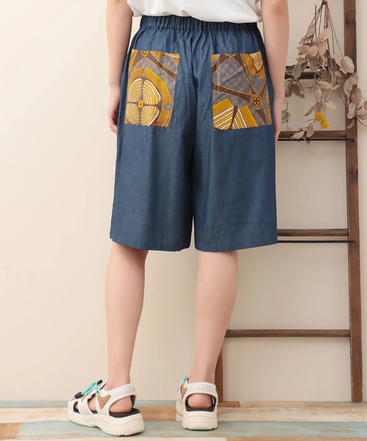 チチカカ |Shanti Shanti アフリカンデニムハーフパンツ【WEB限定】