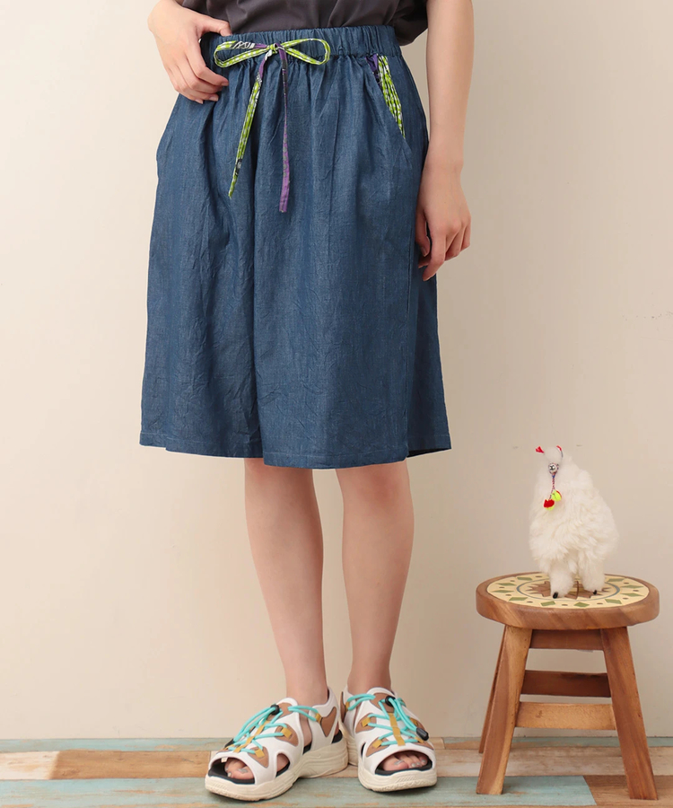 チチカカ |Shanti Shanti アフリカンデニムハーフパンツ【WEB限定】