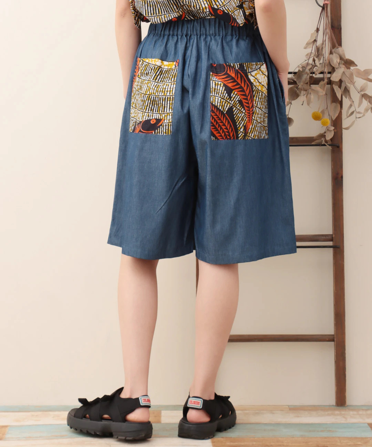 チチカカ |Shanti Shanti アフリカンデニムハーフパンツ【WEB限定】