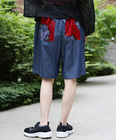 チチカカ |Shanti Shanti アフリカンデニムハーフパンツ【WEB限定】