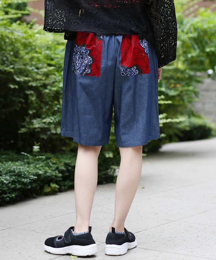 チチカカ |Shanti Shanti アフリカンデニムハーフパンツ【WEB限定】