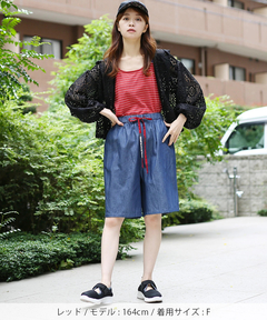 チチカカ |Shanti Shanti アフリカンデニムハーフパンツ【WEB限定】