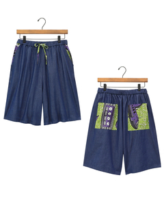 チチカカ |Shanti Shanti アフリカンデニムハーフパンツ【WEB限定】