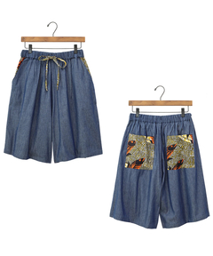 チチカカ |Shanti Shanti アフリカンデニムハーフパンツ【WEB限定】