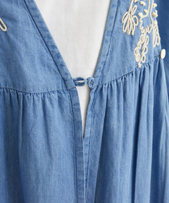 チチカカ |Shanti Shanti 刺繍デニムロングカーディガン【WEB限定】