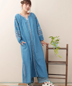 shantii ロングガーデン Shanti Shanti 刺繍デニムロングカーディガン【WEB限定