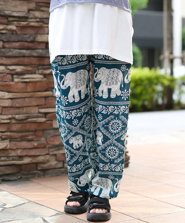 チチカカ |レーヨン総柄エスニックパンツ【WEB限定】