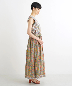 チチカカ |Shanti Shanti ブロックプリントディンティ ノースリーブワンピース【WEB限定】