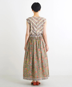 チチカカ |Shanti Shanti ブロックプリントディンティ ノースリーブワンピース【WEB限定】