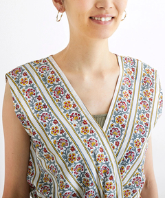 チチカカ |Shanti Shanti ブロックプリントディンティ ノースリーブワンピース【WEB限定】