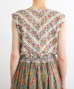 チチカカ |Shanti Shanti ブロックプリントディンティ ノースリーブワンピース【WEB限定】