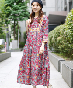 チチカカ |Shanti Shanti ブロックプリントディンティ ワンピース【WEB限定】