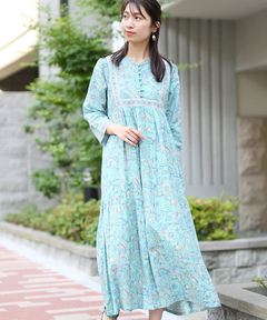 チチカカ |Shanti Shanti ブロックプリントディンティ ワンピース【WEB限定】